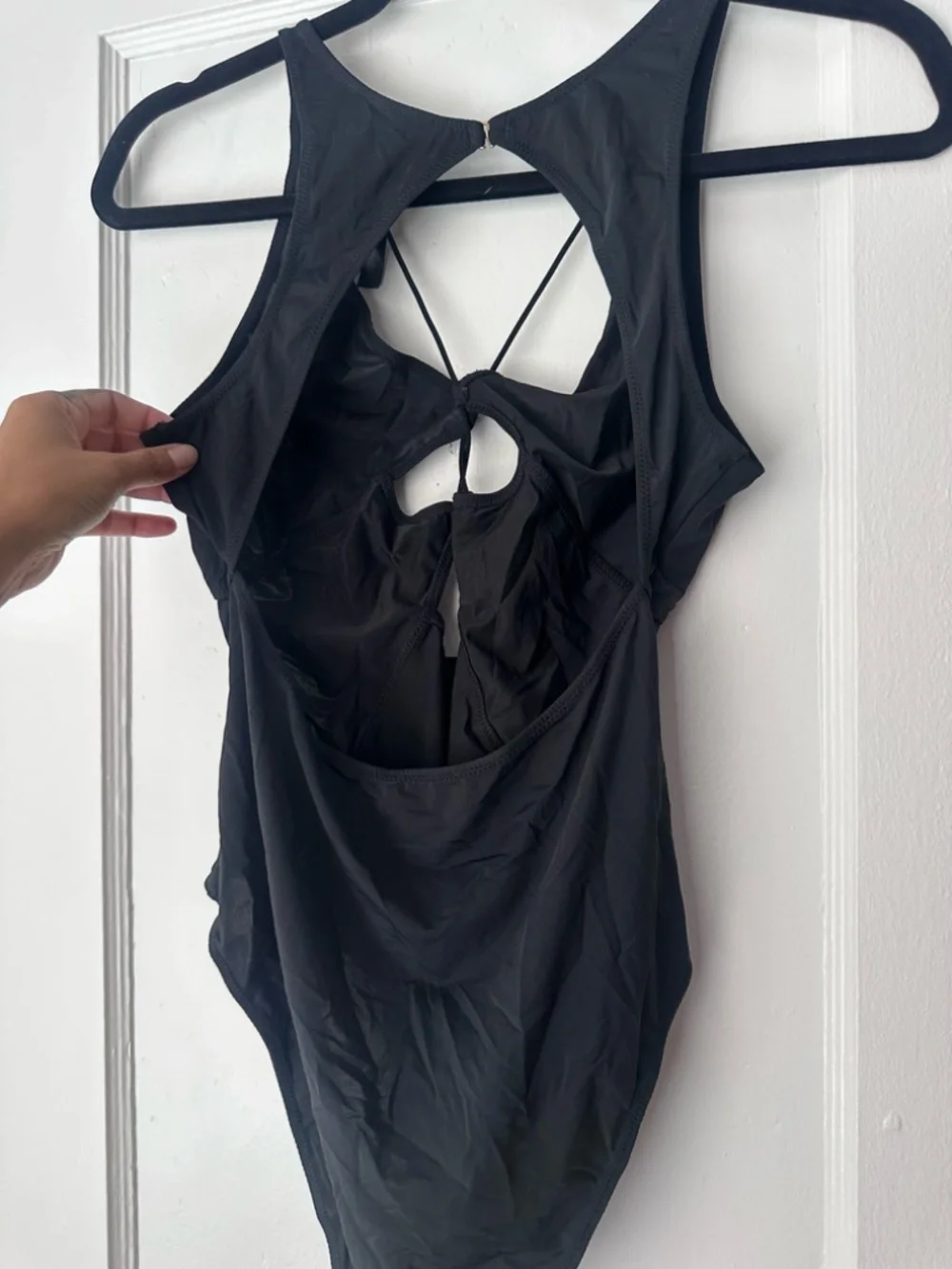 Anthropologie Strappy Black One-piece Swimsuit